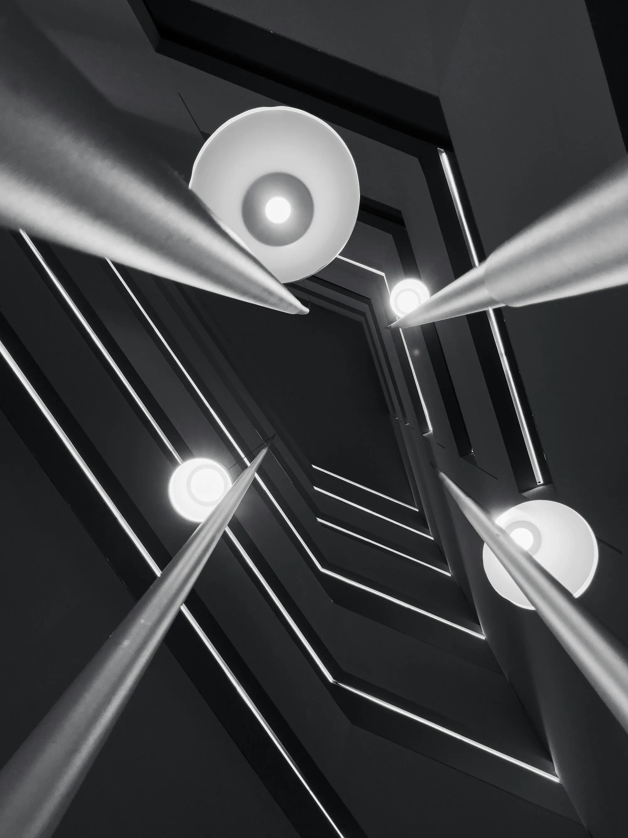 Angular modern architecture with dramatic light